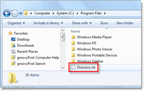 file direktori.txt dibuat di sistem windows Anda