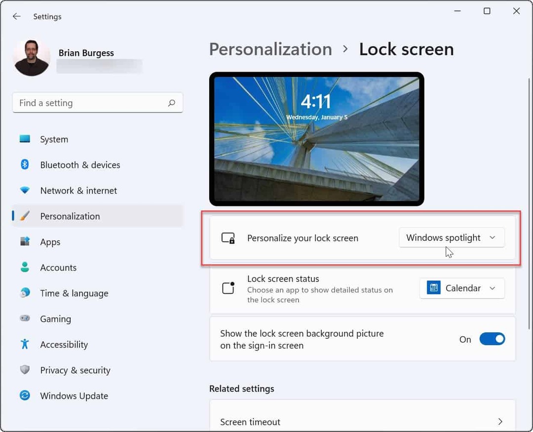 Personalisasi Layar Kunci Windows 11