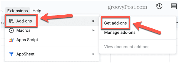 google sheets dapatkan pengaya