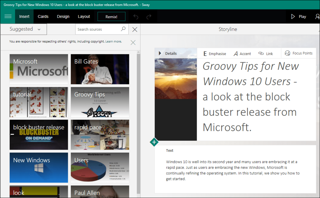 Cara Membuat Microsoft Sway Pertama Anda