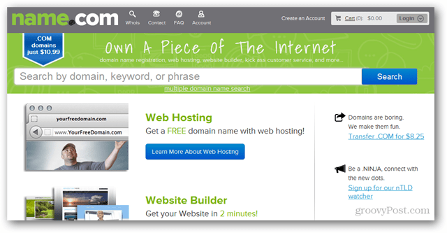 name.com mengatur pendaftaran domain dan hosting situs web
