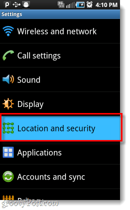 Lokasi Android dan pengaturan keamanan
