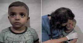 Begitulah cara dokter mencoba menenangkan anak Palestina yang gemetar ketakutan saat diserang Israel