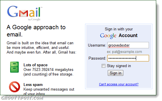 Gmail pendekatan untuk masuk email