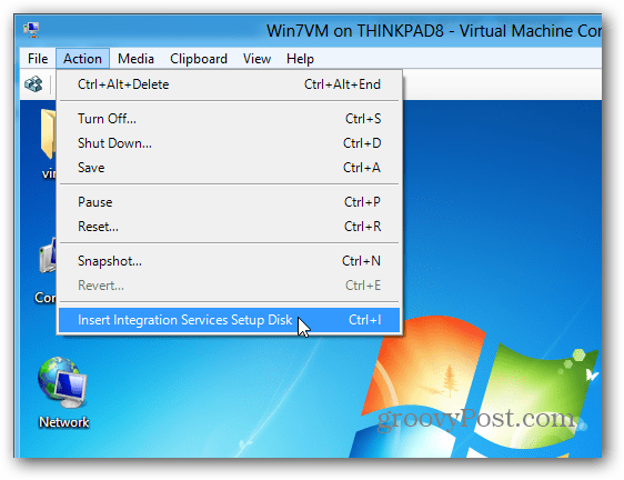Instal Layanan Integrasi pada VM Hyper-V di Windows 8