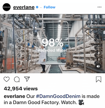 Posting video Instagram untuk Everlane