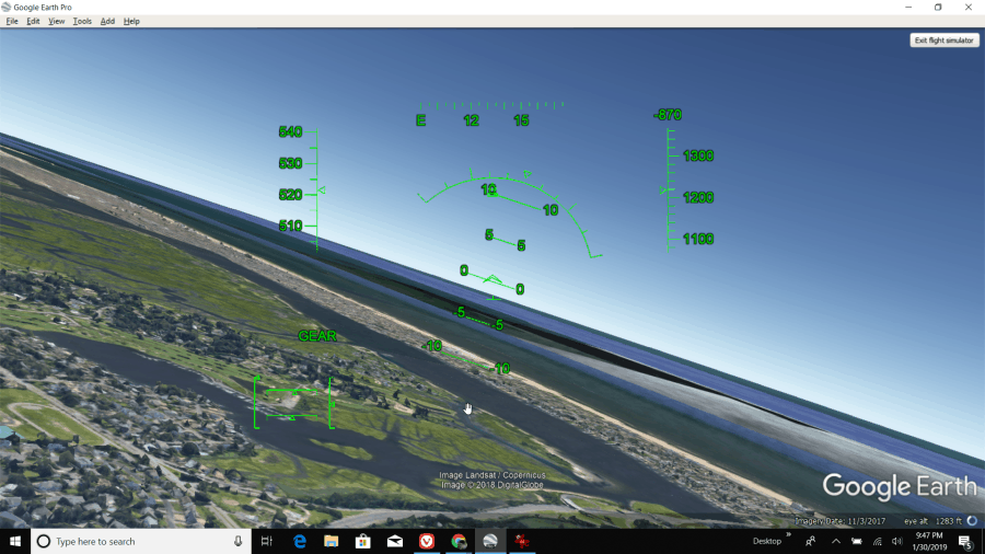 simulator penerbangan google earth