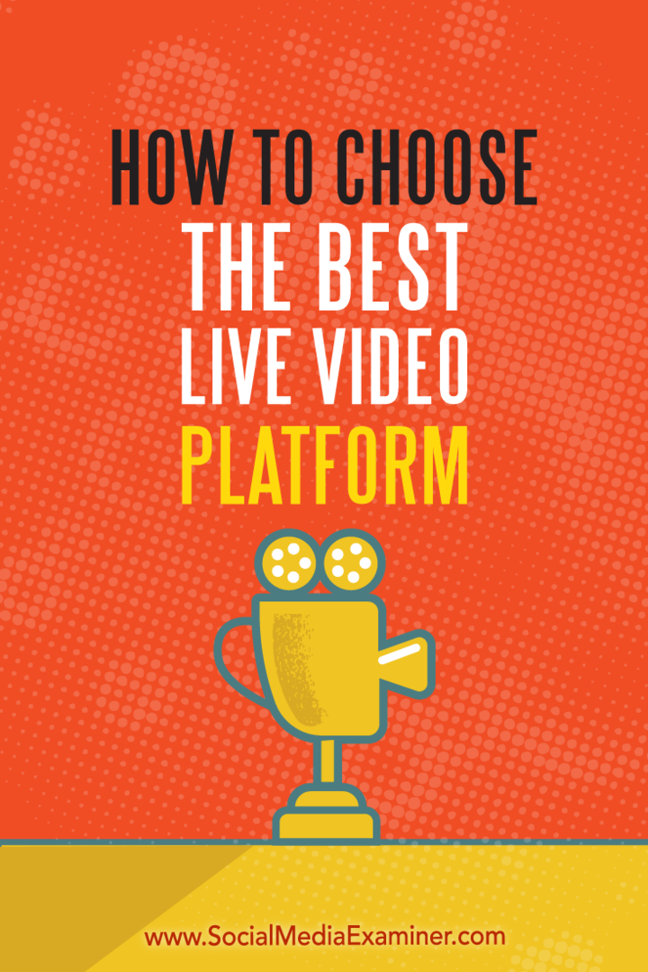 Cara Memilih Platform Video Langsung Terbaik oleh Joel Comm di Penguji Media Sosial.