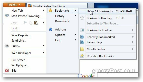 Pulihkan Bookmark Firefox 1