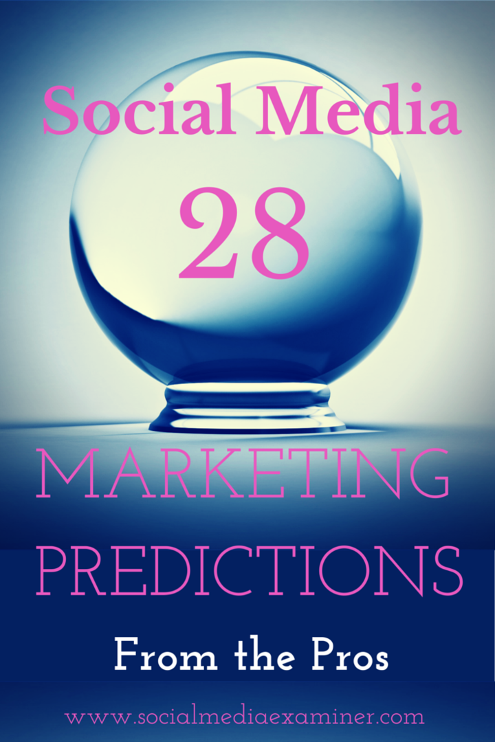 28 Prediksi Pemasaran Media Sosial untuk 2015 Dari Para Profesional: Penguji Media Sosial