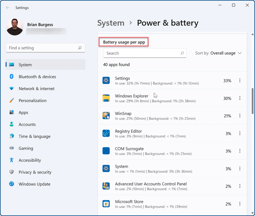 periksa sisa waktu baterai di Windows 11