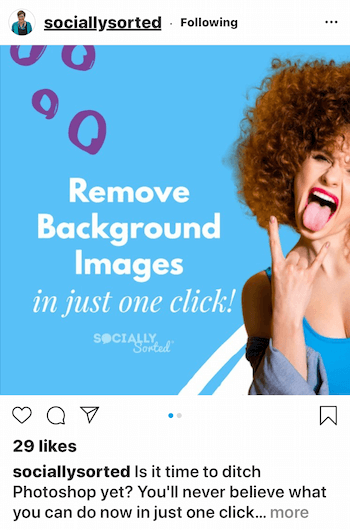 Posting Instagram yang Diurutkan Secara Sosial dengan font terang di latar belakang yang lebih gelap