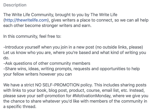 Cara meningkatkan komunitas grup Facebook Anda, contoh deskripsi dan aturan grup Facebook oleh The Write Life Community