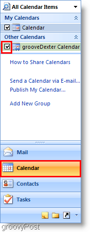 Screenshot Kalender Outlook 2007 - Tambahkan Kalender ke-2