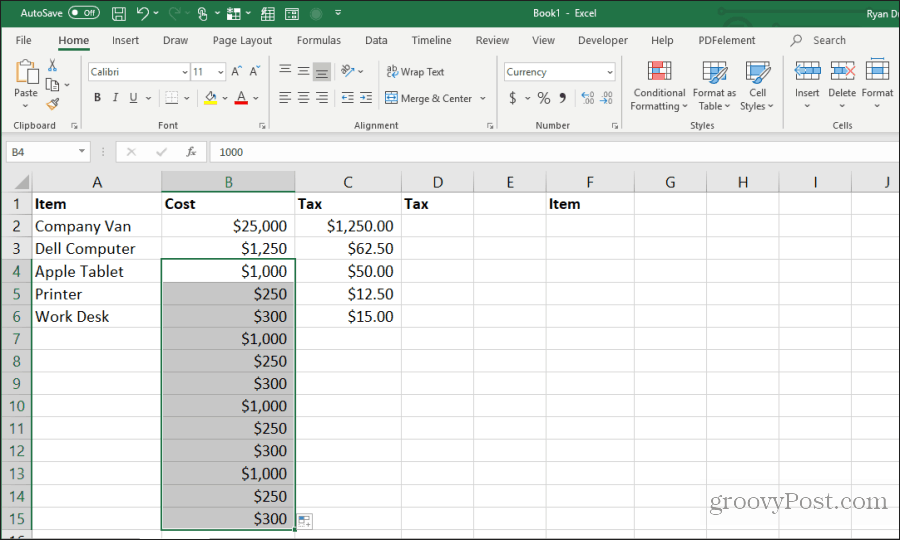 ulangi isikan excel