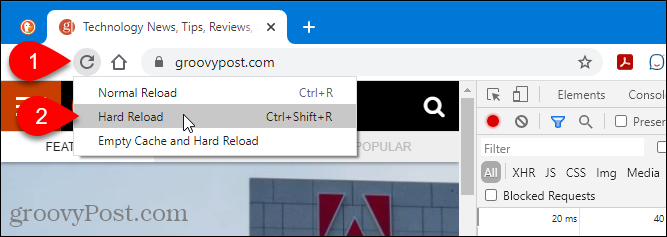 Muat ulang opsi di Chrome