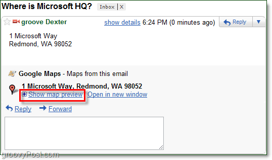tampilkan pratinjau peta di gmail
