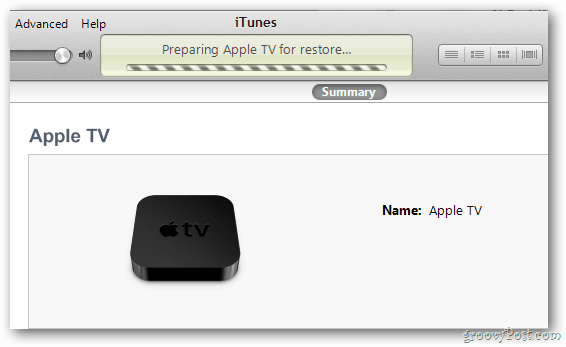 Apple TV Restore Progress