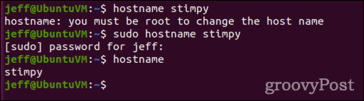 cara mengubah hostname di linux menggunakan perintah hostname