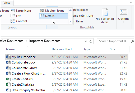 file explorer windows 10 detail