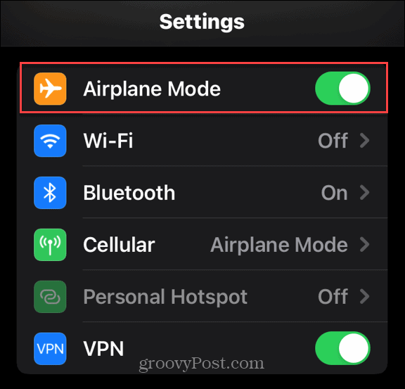 iPhone Mode Pesawat