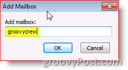 Tampilan Outlook 2010 menambahkan kotak surat