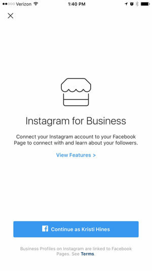 profil bisnis instagram terhubung ke halaman facebook