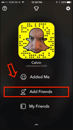 snapchat menambahkan teman