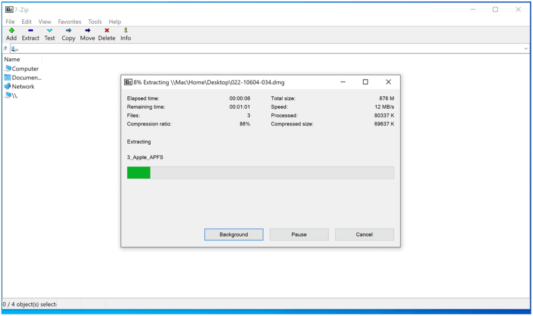 File DMG di Windows 10 Ekstrak DMG 