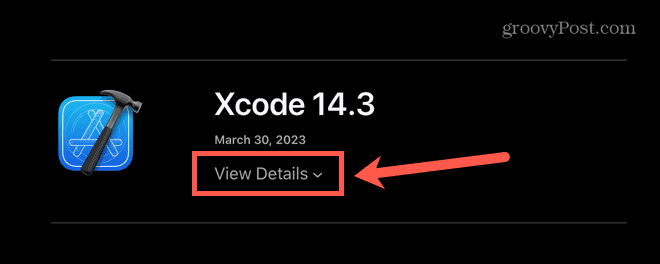 detail tampilan xcode