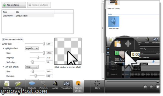 Camtasia 7.1 Ulasan: Efek Kursor