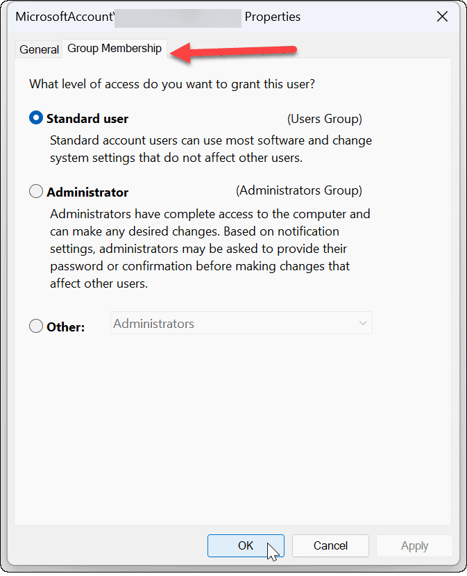 Ubah Jenis Akun di Windows 11