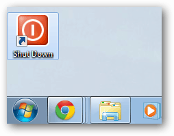 Tombol shutdown pada desktop