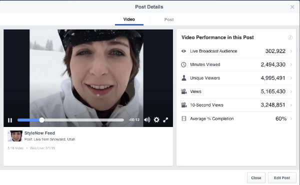 metrik video langsung facebook