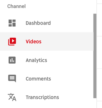 Cara menggunakan serial video untuk mengembangkan saluran YouTube Anda, opsi menu untuk memilih video YouTube tertentu untuk melihat data analitik