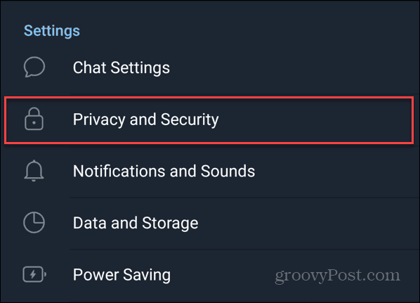 Pengaturan Privasi dan Keamanan di Telegram di Android