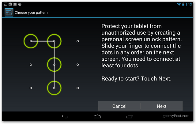 Setel Kunci Layar pada Tablet Google Nexus 7