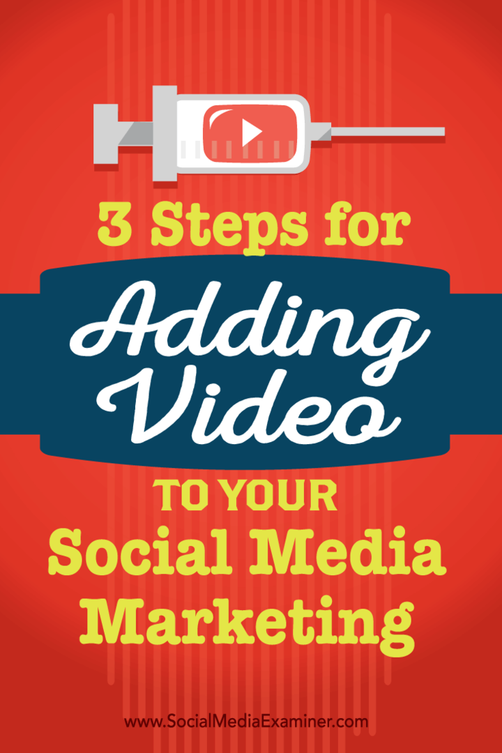 3 Langkah untuk Menambahkan Video ke Pemasaran Media Sosial Anda: Penguji Media Sosial