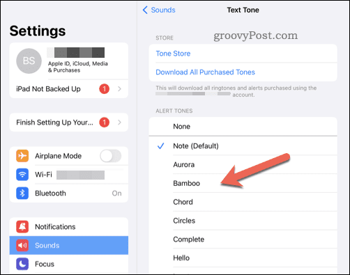 Setel suara notifikasi baru di iPhone atau iPad