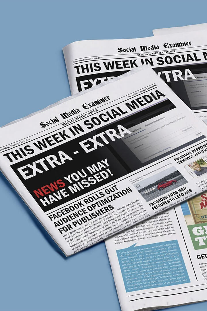 Optimasi Audiens Facebook untuk Penerbit: Minggu Ini di Media Sosial: Penguji Media Sosial