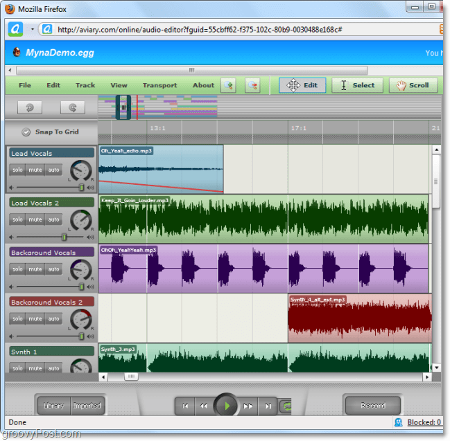 editor audio myna memungkinkan Anda menyambungkan audio dan menambahkan efek khusus