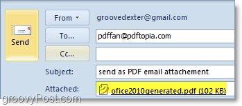 mengirimkan pdf yang dikonversi dan dilampirkan secara otomatis di outlook 2010