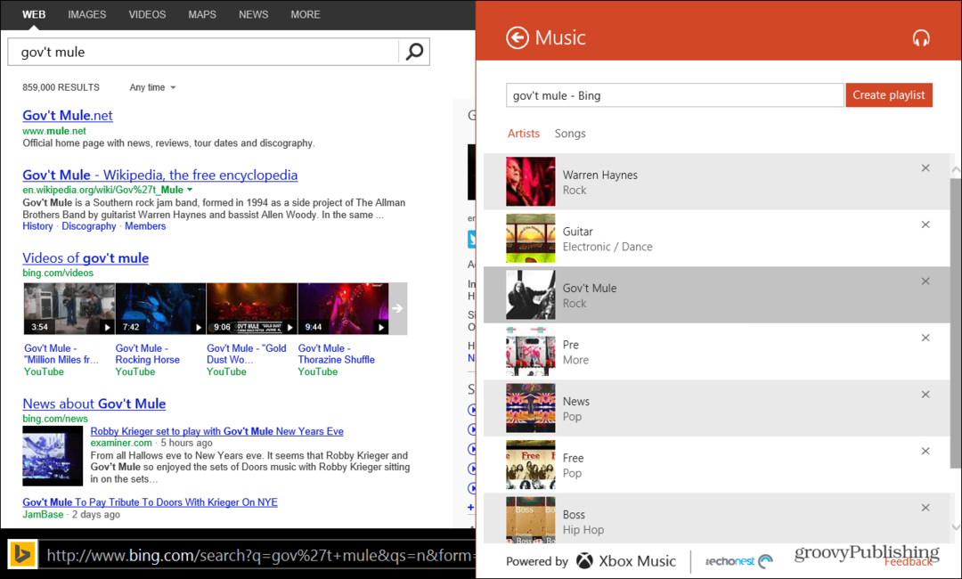 Gunakan Bing untuk Membuat Daftar Putar Musik Xbox di Windows 8.1
