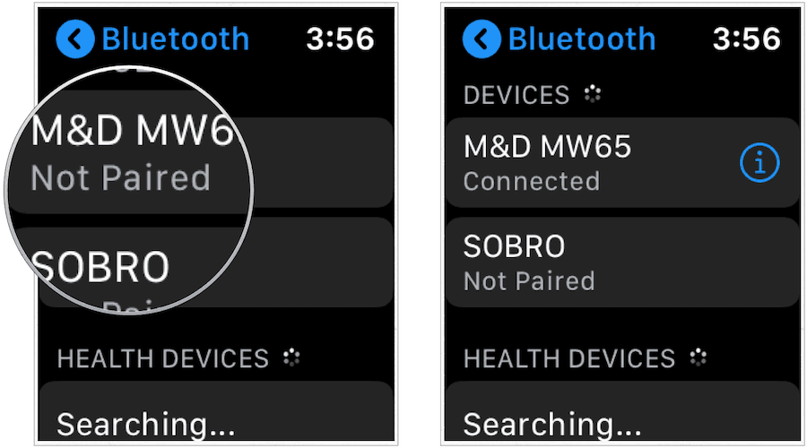 Pasangan Bluetooth Apple Watch