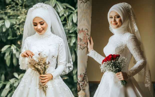 Gaun pengantin model jilbab 2020