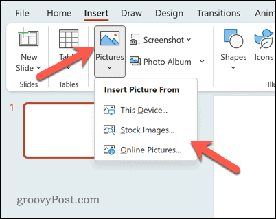 Sisipkan gambar di PowerPoint