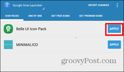 Beautiful Icon Styler menginstal paket gratis