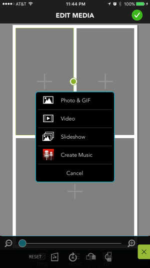 Coba gabungkan foto dan video dalam kolase PicPlayPost Anda untuk mendapatkan efek yang menarik.