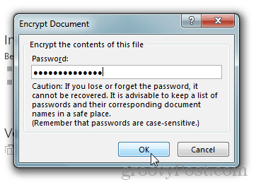 Password Protect and Encrypt Office 2013 Documents: Ketikkan Kata Sandi