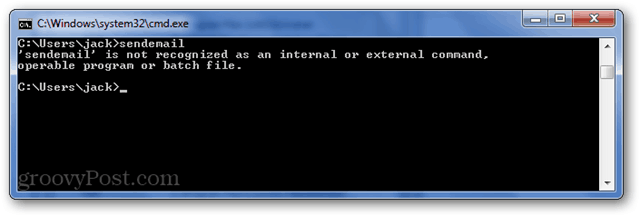 cli error: sendemail tidak dikenali sebagai perintah internal atau eksternal, program yang dapat dijalankan atau file batch